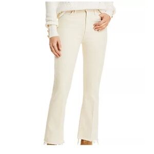 MOTHER Cream Ankle Fray Pants